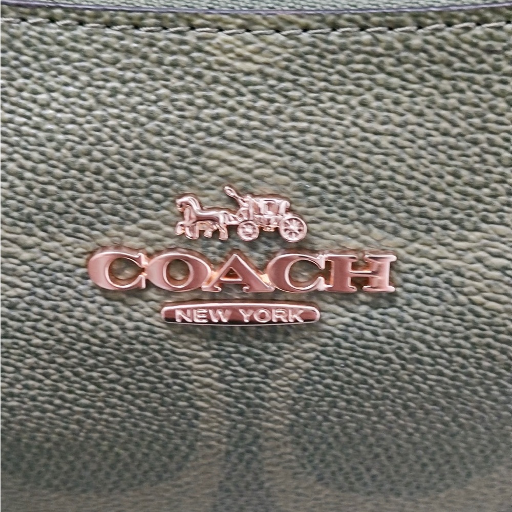 Coach Olive Signature Mini Shoulder Bag with Gold-Tone Logo - Picture 2 of 9